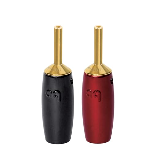 AudioQuest 507 Series Banana Speaker Connectors – Fits Standard Banana Jacks (Supports up to 7 AWG) - Gold - Set of 4