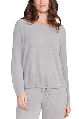 Image of Barefoot Dreams CozyChic Ultra Lite Slouchy Pullover for Women, Ultra Soft Long Sleeve, Crew Neck Pullover