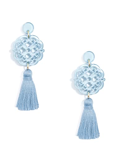 Zenzii Acrylic Resin Tassel Earrings For Women Girls Geometric Modern Pattern Acetate Drop And Dangle Earrings Trendy Fashion Jewelry (Light Blue) #TOP20