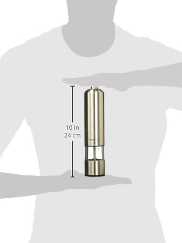 Greenco GRC0211 2-Pack Automatic Electric Pepper Mill and Salt Grinder, Stainless Steel