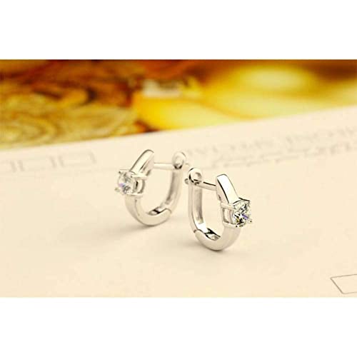 Pendientes de mujer de botón plata de ley 925 estrella cristal transparente 3