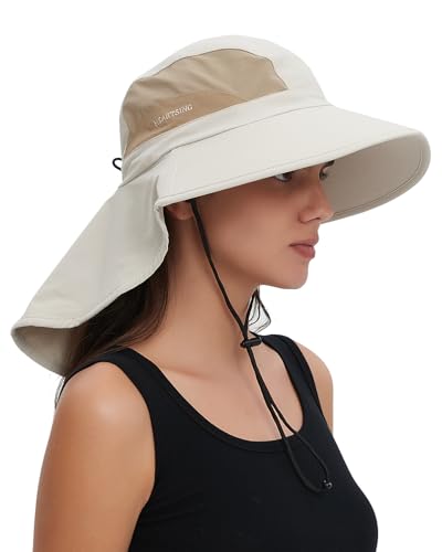 Image of Sun Hat UPF50+, Breathable Wide Brim Bucket Hat Outdoor for Hiking Garden