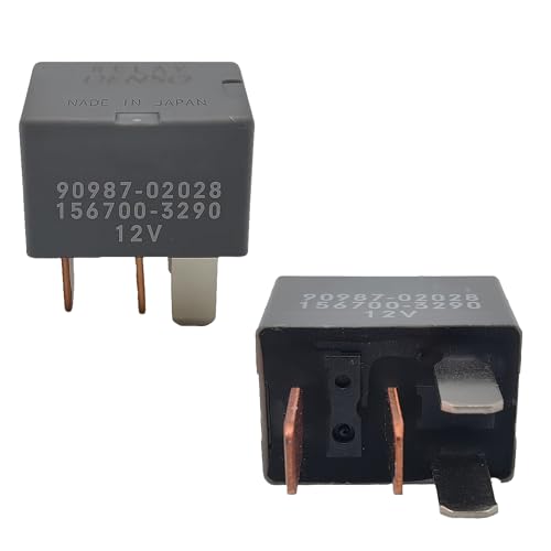 Relay 90987‑02028 – 12V 4-Pin SPST AC Clutch Relay for A/C Compressor, Fan, Starter – Replaces Toyota 90080‑87026 – Fits Camry, Corolla, Tacoma, RAV4, Lexus RX