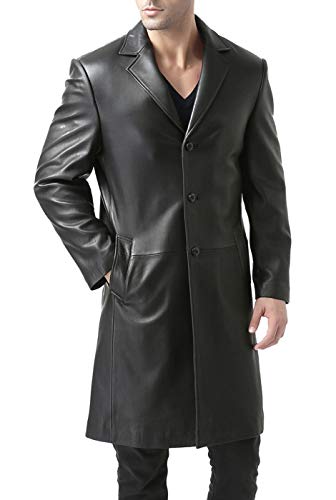 BGSD Men Francis Lambskin Leather Long Walking Coat (Also available in Big and Tall and Short)2
