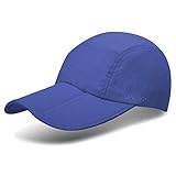 Unisex Foldable UPF 50+ Sun Protection Quick Dry Baseball Cap Portable Hats, Dark Blue