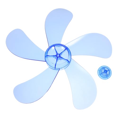 STOBAZA Pales de Rechange en Plastique Bleu Profond 40 Cm 5 Pales avec Cache-écrou pour Ventilateur sur Pied Table Pièces de Rechange pour Ventilateur Flux D'air 16 Pouces
