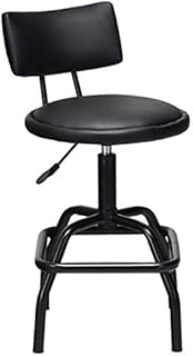 COSTWAY Set of 1/2 Bar Stool, Swivel PU Leather Bar Chair with 86-97cm Adjustable Height, Padded Backrest and Footrest, Modern Counter Height Barstool for Kitchen Living Room Countertop, Black (1)