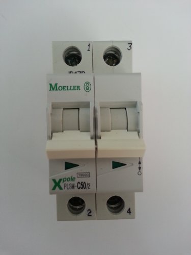 Interruptor magnetotérmico de 2 polos Eaton PLSM-C40/2-MW para protección contra cortocircuitos