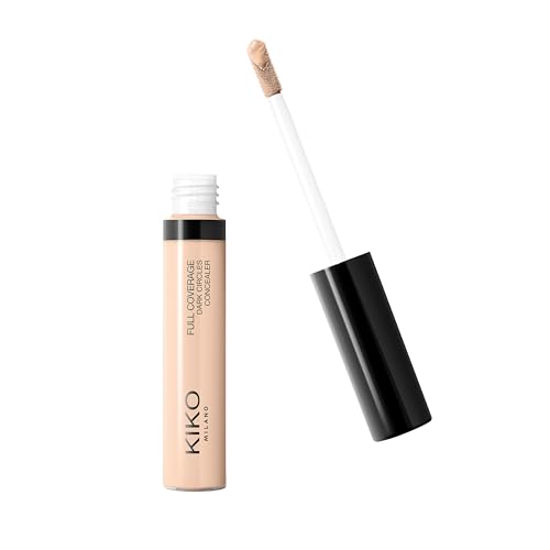 KIKO Milano Full Coverage Dark Circles Concealer 17, Correttore Liquido Per Contorno Occhi E Viso Ad Alta Coprenza, 17 Almond