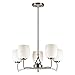 Forte 2588-05-55 Five Light Chandelier, Brushed Nickel
