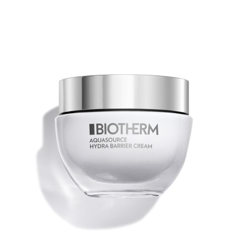 BIOTHERM Aquasource Hydra Barrier Cream, Crema Viso, Per Pelli Secche, Fino a 48H di Idratazione, Effetto Rinforzante, Arricchita con Biotech Plankton, Acido Ialuronico e Bio-Ceramidi, 50 ml