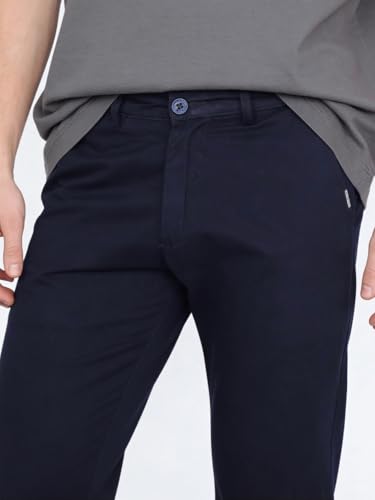 Image of Urbano Fashion Men's Straight Fit Mid Rise Cotton Casual Chinos Trousers Stretch