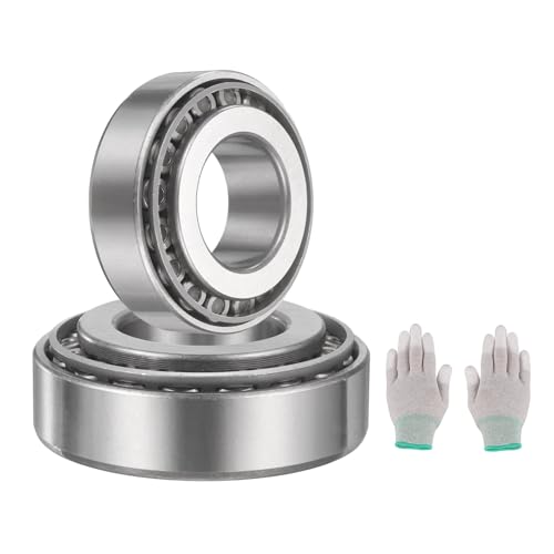 uxcell 2 Set 32208 Tapered Roller Bearing Cone and Cup Set, 40mm Bore x 80mm OD x 24.75mm Width Bearing Steel Wheel Bearings Set with Gloves