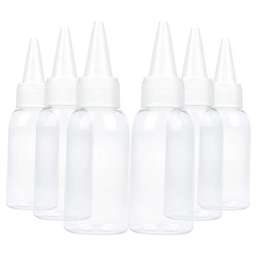 TRENDBOX 1oz / 30ml Plastic Bottle Pointed Mouth Top Cap for Essential Oils, Liquid - 6 Pack