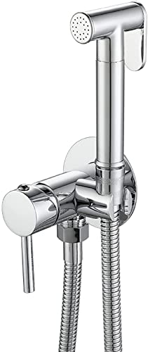 SakuRiver トイレ用ハンドヘルドビデスプレー、真鍮製布おむつスプレーキット、シングルハンドルトイレビデスプレーキット、150cmシャワーホース付き(Chrome)