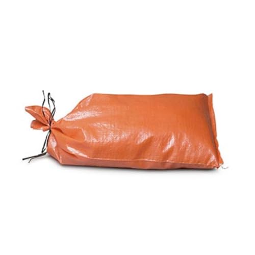 Rocky Mountain Goods Heavy Duty Orange Sand Bags w/Polytwine Ties - Empty Woven Polypropylene Sand Bags - 14