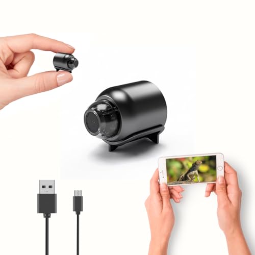 Mini HD WiFi Camera for Reptile & Hatchling Monitoring | Night Vision, Motion-Activated, Compact & Wireless for Terrariums & Incubators