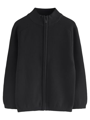 NEXT Jungen Standard Strickjacke mit durchgehendem Reißverschluss Schwarz 140