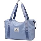 Bolsa Mala de Viagem Grande Hong Fu Impermeável expansível Multifuncional Multiuso(Academia, fitness, yoga e dia-a-dia) Bagagem de mão Oxford Divisores internos Porta Celular cor: Azul