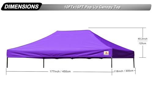 Image of ABCCANOPY Replacement Canopy Top for Pop Up Canopy Tent 10x15 Purple