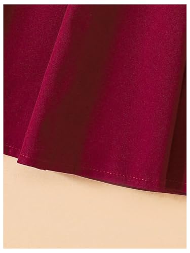 Image of GORGLITTER Girl's 2 Piece Letter Graphic Bomber Varsity Jacket and Pleated Skirt Sets Burgundy 9Y