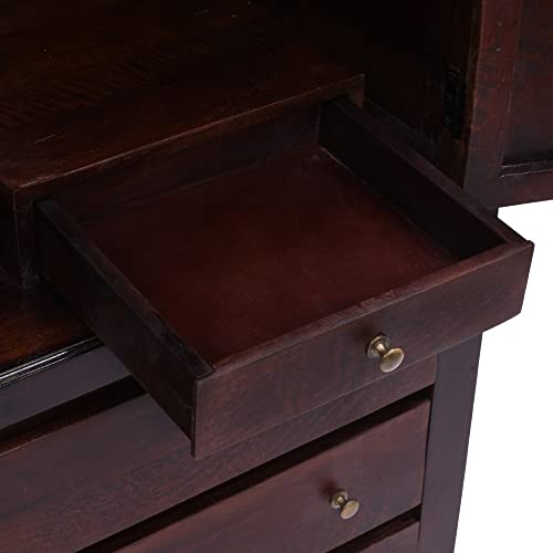 Image of Wakefit Wardrobe | 1 Year Warranty | Solid Wood Almirah, Cupboard for Clothes Storage | 2 Door, 4 Drawers | Brocade - Dark Brown