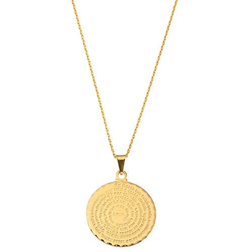 Colar Oração Pai Nosso Mandala Banhado à Ouro 18k