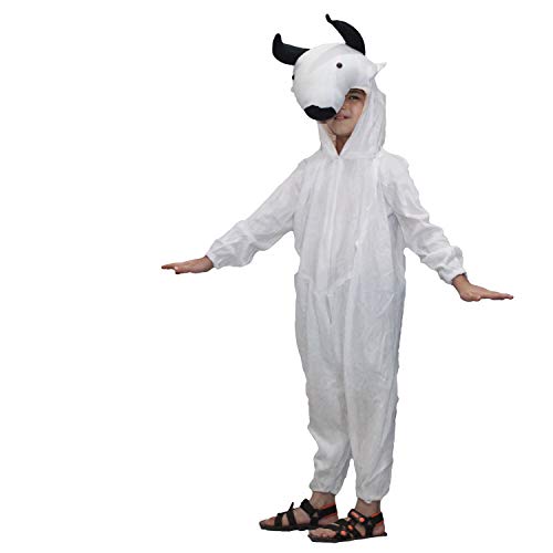 Image of Kaku Fancy Dresses Fleece Cow Farm Animal Costume For Kids - Black & White, 3-4 Years | Animal Fancy Dress For Boys & Girls