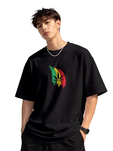 Image of fanideaz Mens Oversized Printed Half Sleeve Branded Cotton T-Shirt for Mens || Back Printed t Shirts for Men || Oversized t Shirts for Men