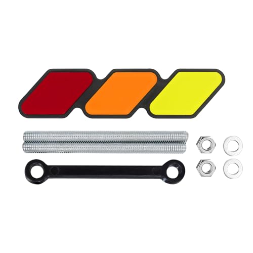 Image of Grille Decor Badge, Upgrade Tri-Color Grille Emblem, Car Modification Grille Insert Trims, Car Badge Emblem Accessories Compatible with Most Cars