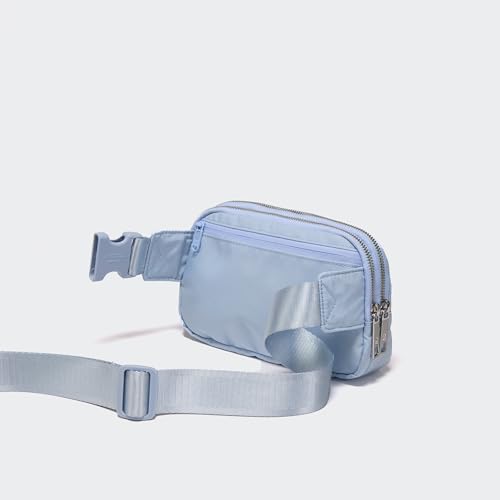 Image of Pander Everywhere Belt Bag for Women, 5 Zipper Pockets Nylon Crossbody Fanny Pack Purse (Windmill Blue).