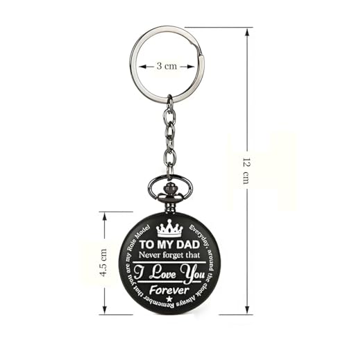 Image of Dad Pocket Watch Gift for Men - Vintage Retro Printed Keepsake Watch with Chain, Unique Father's Day, Birthday Gift for Papa, Daddy, Husband, Grandfather, and Father-in-Law
