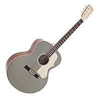 Retro jumbo shape with solid wood construction Vintage-inspired pearloid headstock, pickguard and binding offer a '50s aesthetic Jumbo shaped mahogany and spruce body provides a well rounded tone Equipped with D'Addario EXP-16 strings for warmth and ...
