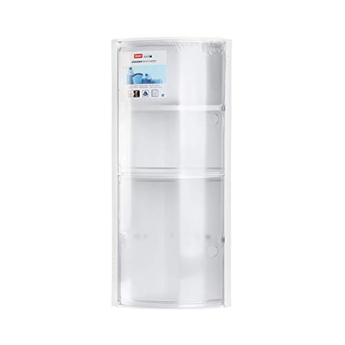 Tatay Bathroom Storage Corner Cabinet With 2 Doors | Wall Fixing With Or Without Screws | Polypropylene | Screws Included | Easy To Clean | Holds Up To 8 Kg | Durable Plastic | 20X20X62.5 Cm - Glaçé - 3