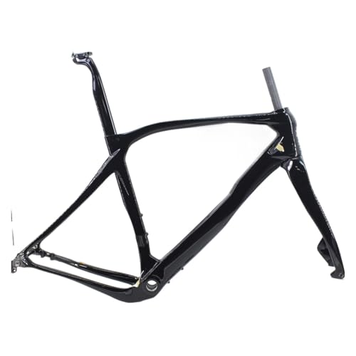 Genérico Bicicleta de ciclocross 700c con Cuadro y Horquilla Carbono, Eje Frenos Disco(Black Color Gloss,560 mm)