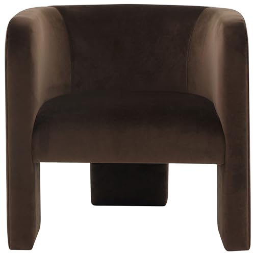 SAFAVIEH Couture Collection Sammie Dark Brown Velvet 3-Leg Accent Chair (Fully Assembled)