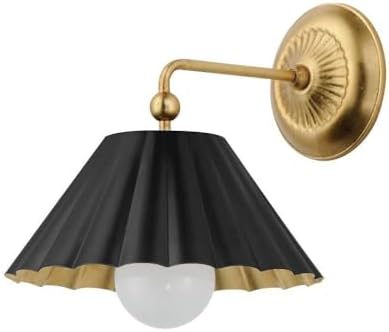 Maxim Primrose - 1 Light Wall Sconce-11 Inches Tall and 10 Inches Wide-Black/Gold Leaf Finish