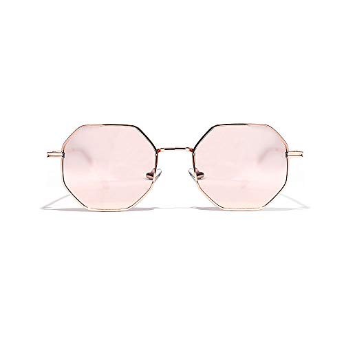 Preisvergleich Produktbild U / A Frauen runde Sonnenbrille antike Metallrahmen polygonale Spiegellinse