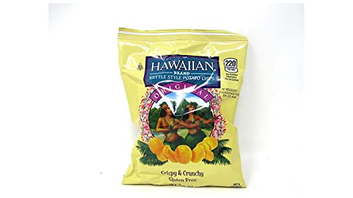 Hawaiian Brand Assorted Kettle Style Potato Chips Bundle: Sweet Maui Onion, Luau Bbq, Hulapeño, & Original (8 Pack) #TOP2
