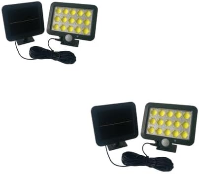 Solar Outdoor Security Light 2 Pack - Motion Sensor Split Design - Hexagonal 15 Grid 195COB 3 Mode