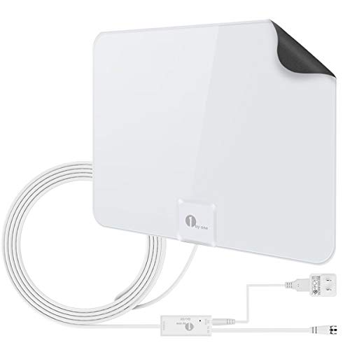 TV Antenna - 1byone Amplified 50 Mile HDTV Digital Antenna Powerful Amplifier Signal