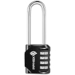 Double Dragon 1-Pack Heavy Duty Combination Padlock | 49mm x 42mm | 4-Digit Resettable Code | Long Hardened Shackles | Weather-Resistant Security Lock for Lockers, Gates, Luggage & Outdoor Use