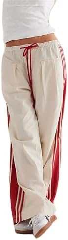Mylleure Women Y2k Track Pants Side Striped Wide Leg Baggy Pants ...