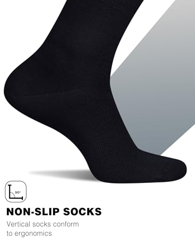 Amutost Black Socks for Women – Non-Slip Heel, Breathable & Moisture-Wicking,5-Pack Anti-Slip for Workouts,Casual,Durable Washable Design — view 4