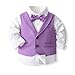 JELEUON Toddler Baby Boy Gentleman Clothing Sets Outfit Shirt+Bowtie+Vest+Suspender Pants Wedding Outfits