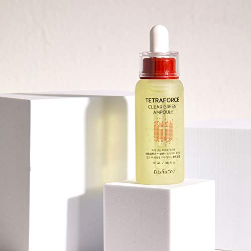 Elishacoy | TETRAFORCE Cica Clear Green Ampoule for Acne-Prone Skin, Calming & Balancing Serum with Centella Asiatica, Niacinamide & Propolis, Lightweight Hydrating Formula, 30mL (1.01 fl.oz)