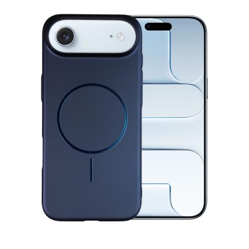 Image of AIBEX Ultra-Thin Mag-Saf Back Cover Case Compatible with iPhone 17 AIR| Slim Fit Scratch-Resistant Matte | Magnetic Wireless Charging | Microfibre Lining | Camera Protection (PC Material) - Dark Blue
