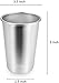 Amzocina 4 Pack Stainless Steel Cups, 16oz Pint Cup Tumbler, Premium Metal Drinking Glasses - Stackable Durable Cup
