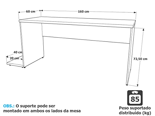 Mesa Gamer Escrivaninha 1600x600 Netmobil (Preto)