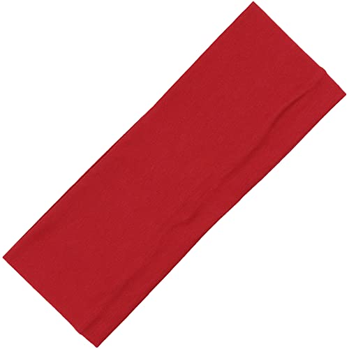 Kenz Laurenz 3 Cotton Headbands Pack Stretch Elastic Yoga Soft and Stretchy Sports Sweatbands Fashion Headband for Teens Women Girls (1 pc Headbands Red)